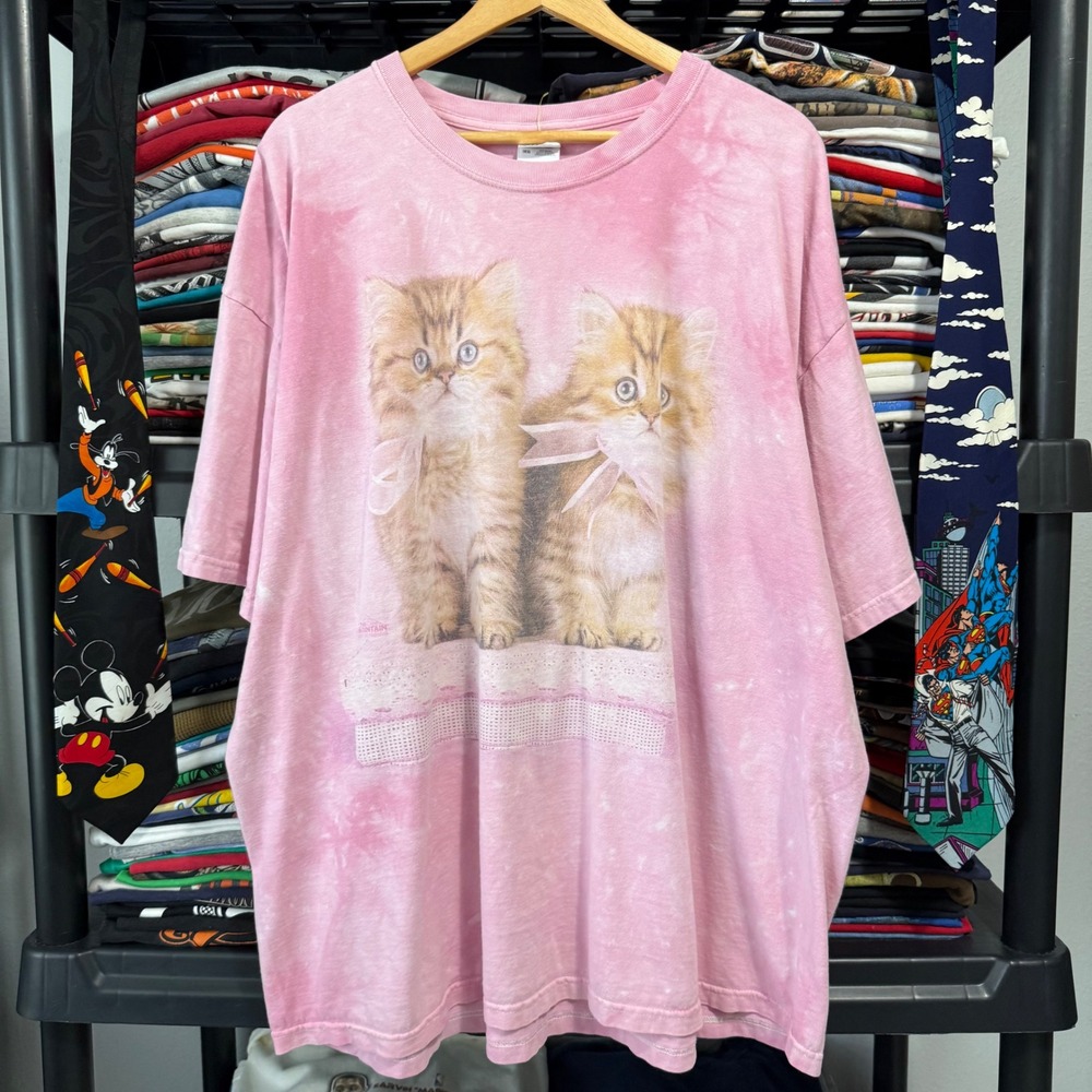 Y2K Pink The Mountain Kitten Graphic T-Shirt 3XL